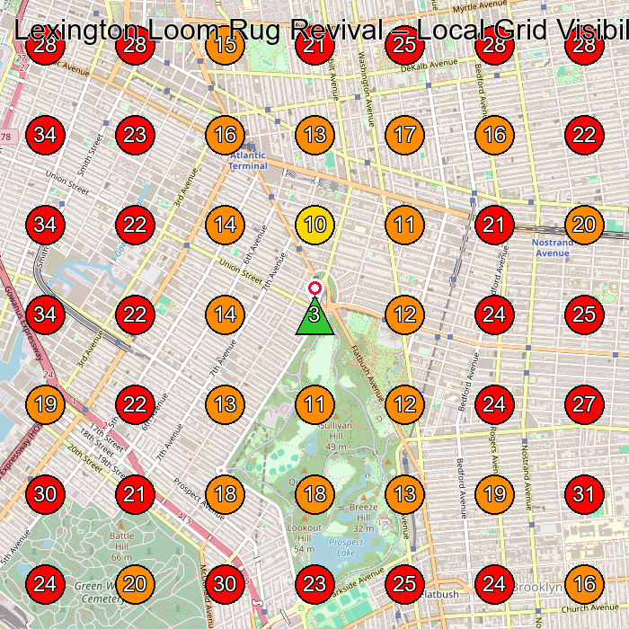 Lexington Loom Rug Revival GeoGrid visibility map for Carpet Cleaning Service in Brooklyn